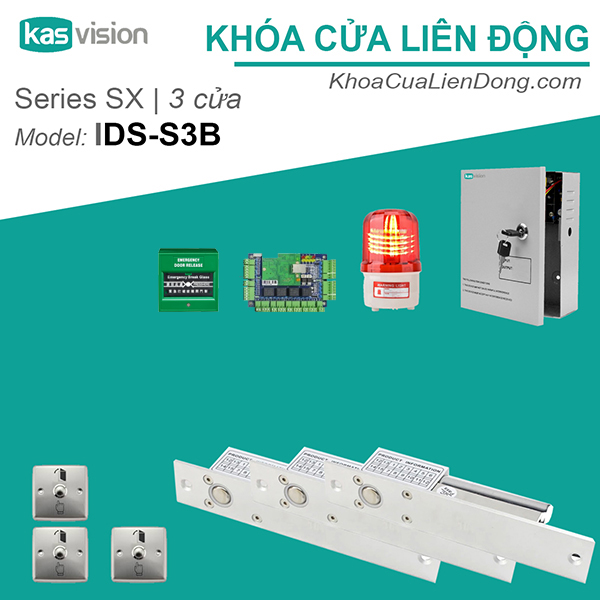 Bộ khóa Interlock Airlock IDS-S3B, liên động 3 cửa cho phòng đệm, phòng sạch