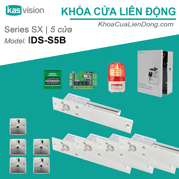 Bộ khóa Interlock Airlock IDS-S5B, liên động 5 cửa cho phòng đệm, phòng sạch