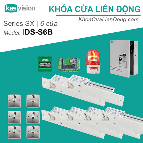 Bộ khóa Interlock Airlock IDS-S6B, liên động 6 cửa cho phòng đệm, phòng sạch