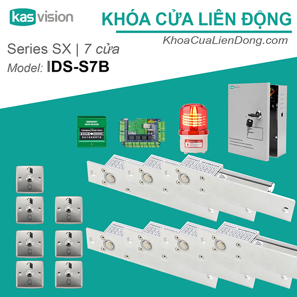 Bộ khóa Interlock Airlock IDS-S7B, liên động 7 cửa cho phòng đệm, phòng sạch