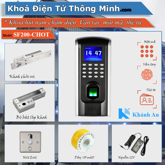 Bộ kiểm soát cửa ra vào SF200 (khoá chốt rơi)