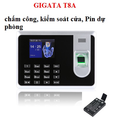 Máy chấm công Vân Tay + thẻ + kiểm soát cửa GIGATA T8A