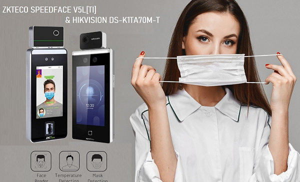 Máy chấm công kiểm soát ra vào bằng thân nhiệt ZKTeco SpeedFace-V5L[TI]