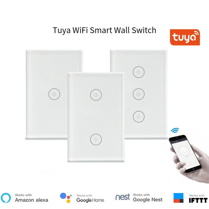 Công tắc WIFI Tuya Smart DW-M3US 3 nút, điều khiển bằng điện thoại