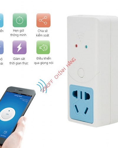 Ổ cắm điều khiển từ xa bằng WiFi kết hợp đầu dò nhiệt độ SONOFF S22