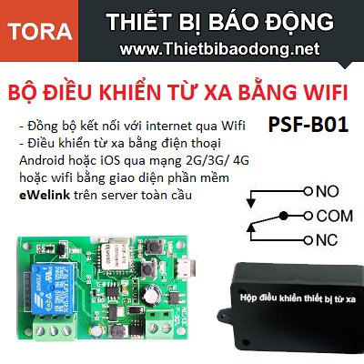 Mạch điều khiển từ xa wifi PSF-B01 app Ewelink 1 cổng, hỗ trợ Self-locking và Inching SONOFF 5V, 7-32V