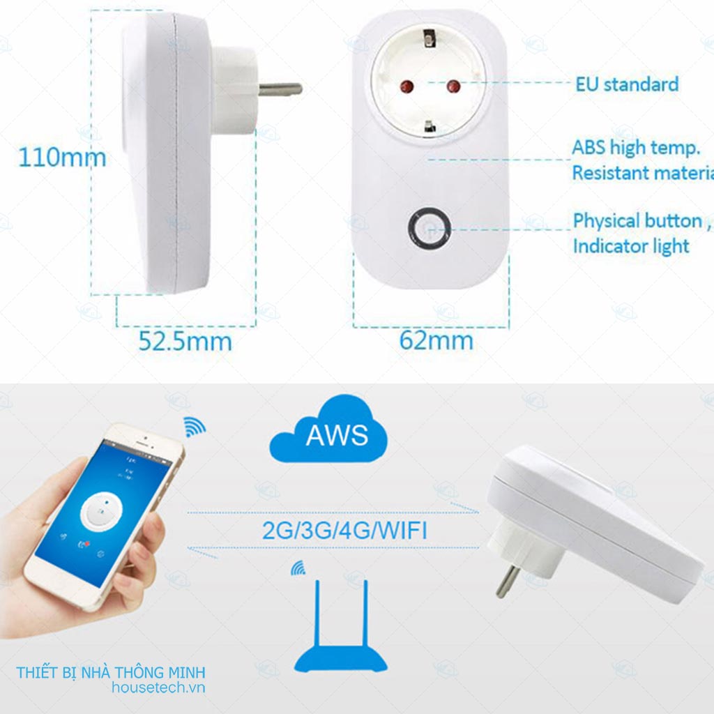 Ổ cắm điều khiển từ xa bằng WiFi 3G thông minh SONOFF S20