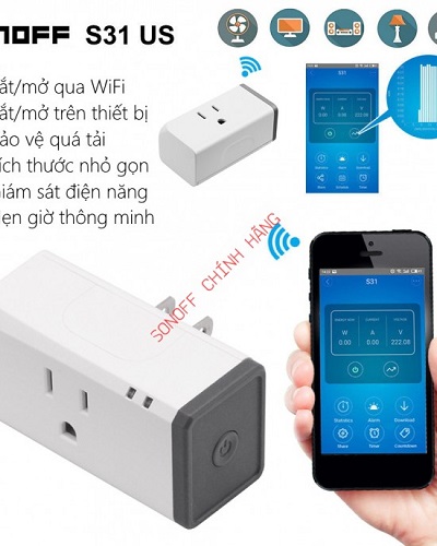 Ổ cắm WiFi đo điện năng tiêu thụ SONOFF S31 US