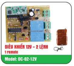 Board mạch điều khiển từ xa 12V 2 kênh relay, tần số 315Mhz RF-02-12V (loại fix code)