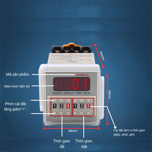 Công tắc hẹn giờ điện tử lập trình tắt bật tự động luân phiên DH48S-S