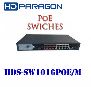 Switch cấp nguồn PoE 16 Port HDS-SW1016POE/M