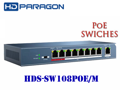 Switch cấp nguồn PoE 8 Port HDS-SW108POE/M