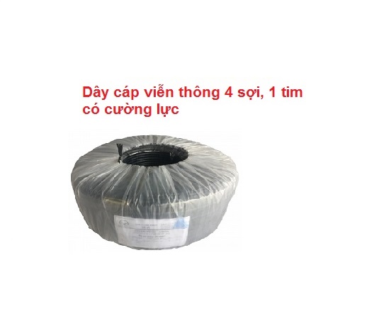 Dây cáp viễn thông 4 sợi 1 tim có cường lực