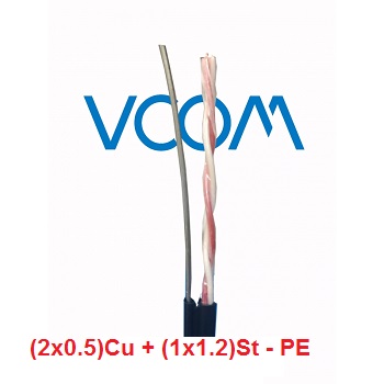 Dây thuê bao Dropwire VCOM 1 đôi, có cường lực (2x0.5)Cu - PE