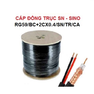 Cáp đồng trục SN SINO RG59/BC+2Cx0.4/SN/TR/CA kèm dây nguồn