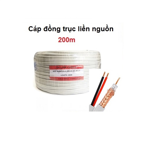 Dây cáp đồng trục liên nguồn, có dầu, cuộn 200m