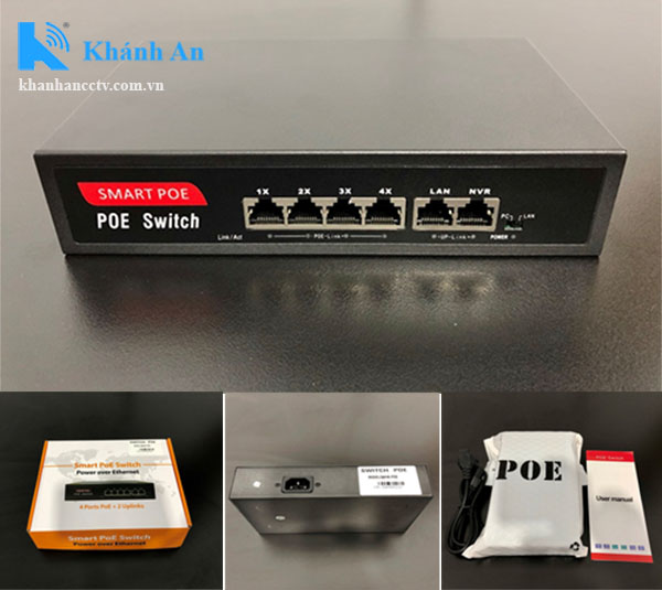 Smart switch POE 4 cổng + 2 Uplink SW4K-POE dành cho camera IP