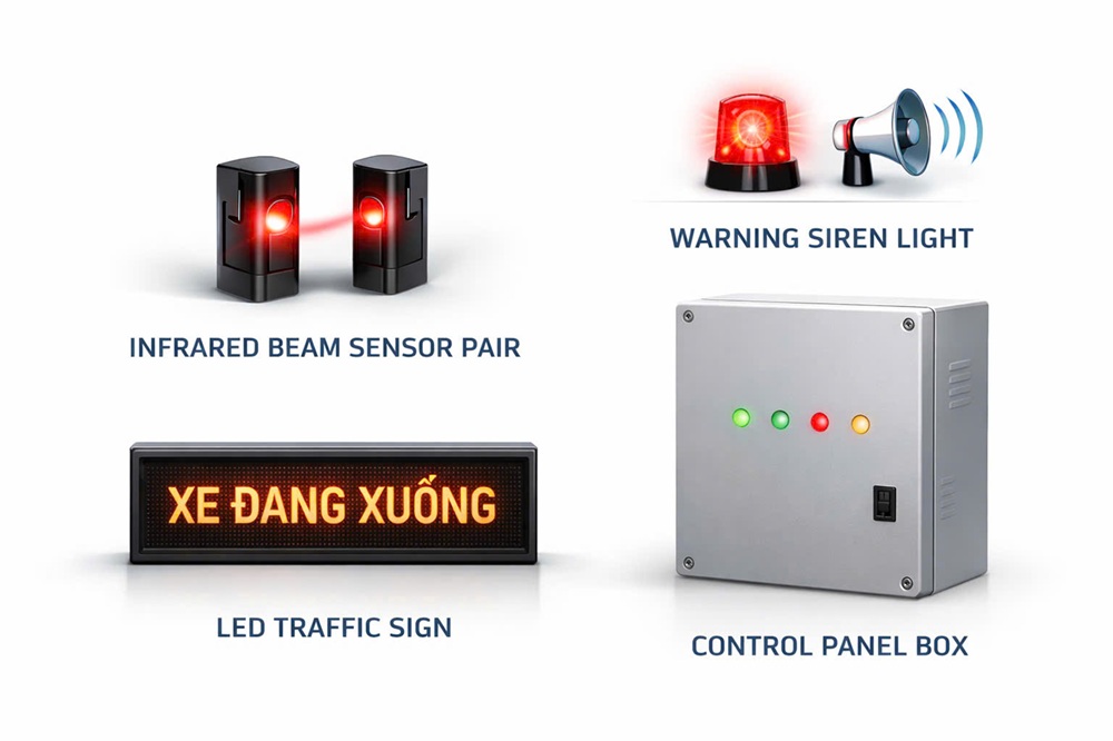 Giải pháp cảnh báo xe lên xuống tầng hầm