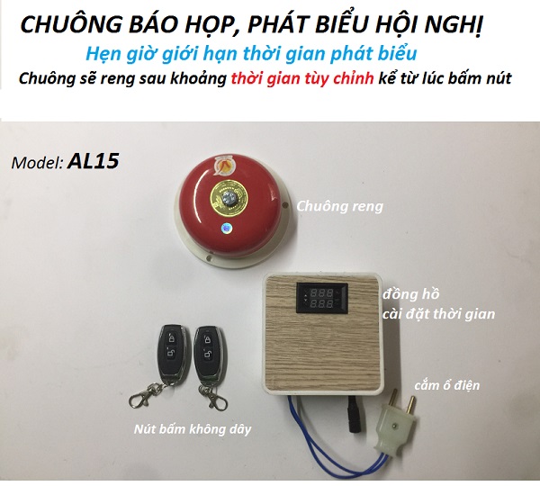 Bộ hẹn giờ đếm ngược CountDown AL15 (ứng dụng chuông báo hết giờ kết thúc trò chơi, chuông báo họp hẹn giờ giới hạn thời gian phát biểu hội nghị)