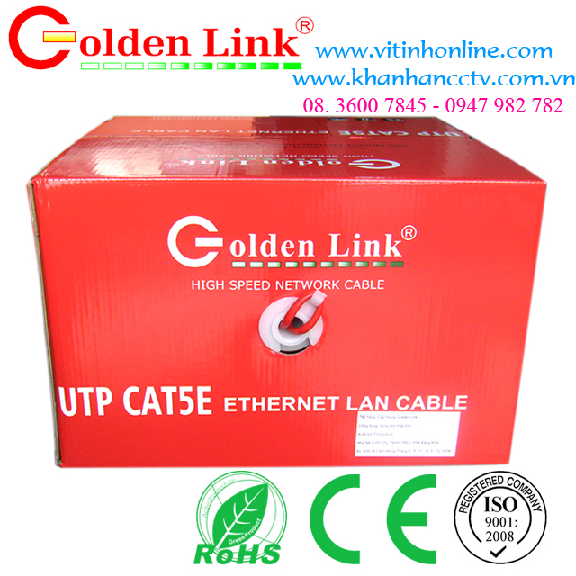Dây cáp mạng Golden Link UTP CAT5E Đỏ 2