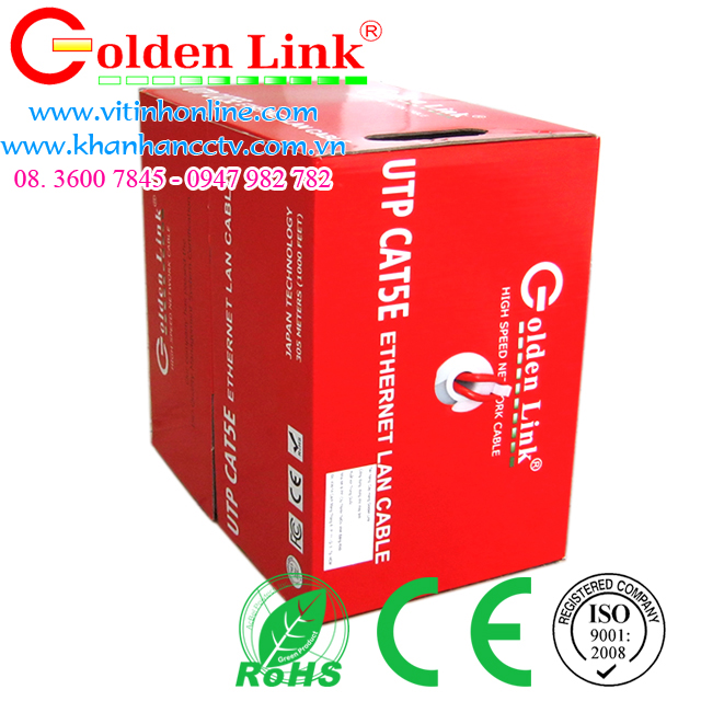 Dây cáp mạng Golden Link UTP CAT5E Đỏ 1