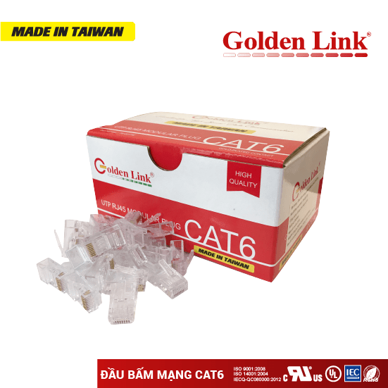 Đầu bấm mạng RJ45 CAT6 UTP-Modular Plug RJ45 Golden Link CAT6 UTP