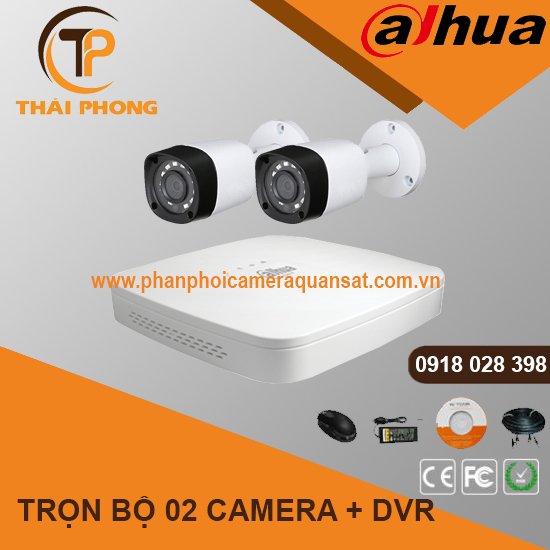 Trọn bộ 2 camera DAHUA 1.0MP CVI cho Gia đình,Cty,Văn phòng,Shop...