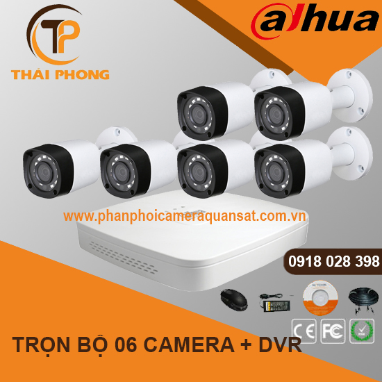 Trọn bộ 6 camera DAHUA 1.0MP CVI cho Gia đình,Cty,Văn phòng,Shop...