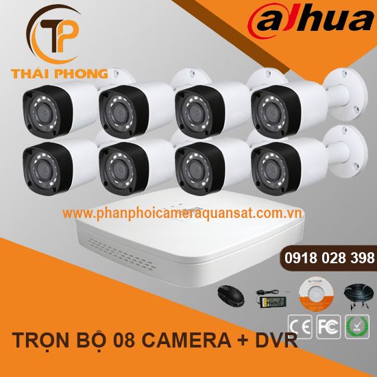 Trọn bộ 8 camera DAHUA 1.0MP CVI cho Gia đình,Cty,Văn phòng,Shop...