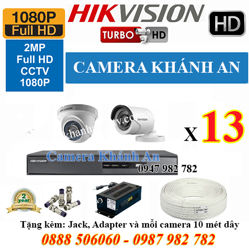 Bộ trọn gói 13 camera HIKVISION 2.0M 1080P