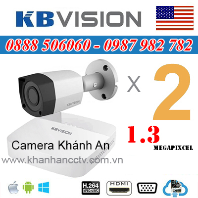 Lắp trọn gói 2 camera KBVISION 1.3 Megapixcel