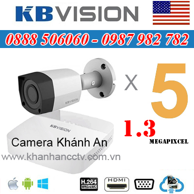 Lắp trọn gói 5 camera KBVISION 1.3 Megapixcel