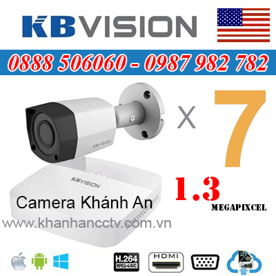 Lắp trọn gói 7 camera KBVISION 1.3 Megapixcel